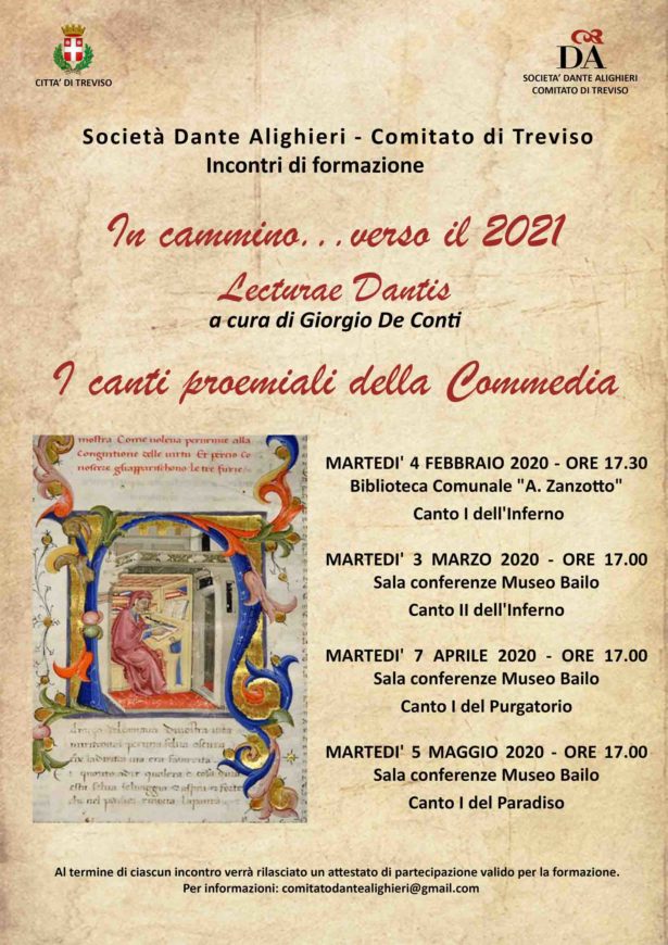 04.02.20 | Lecturae Dantis”I Canti proemiali della Commedia.”-G.De Conti