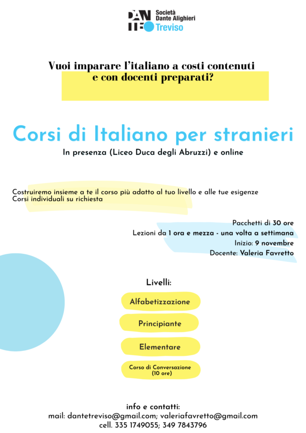 09.11.22 | Corsi di Italiano per stranieri in presenza e online